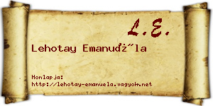 Lehotay Emanuéla névjegykártya